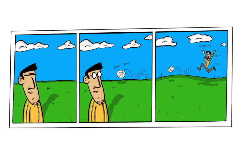 La bande dessinée 3 cases de Mohamed