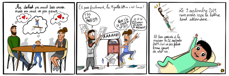 La bande dessinée 3 cases de Thelma