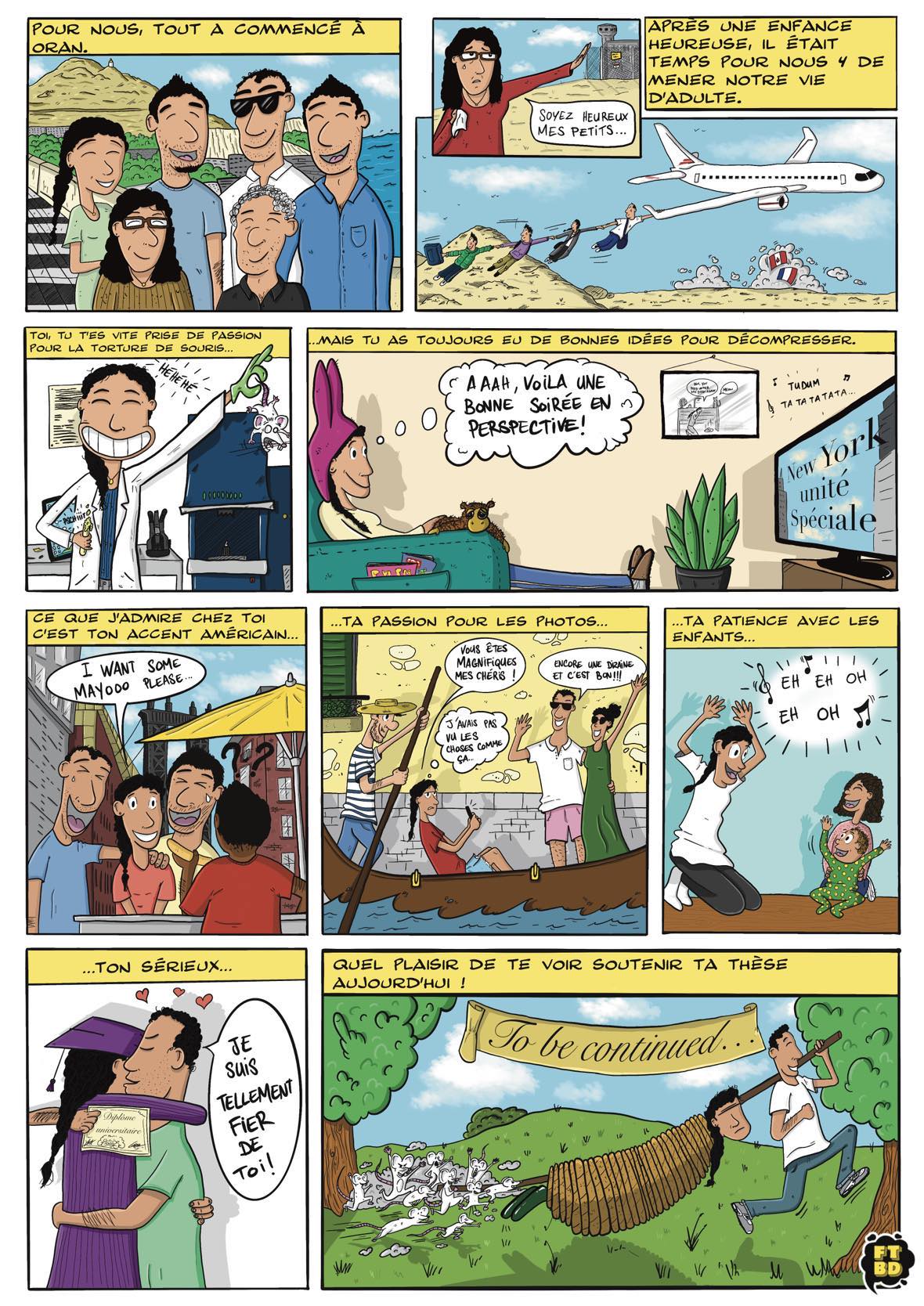 Cadeau personnalisé, Krossa a fait faire une BD pour Imane pour sa soutenance de thèse