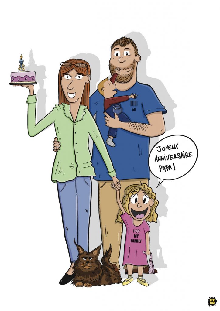 Julien et sa famille, un cadeau de son Papa