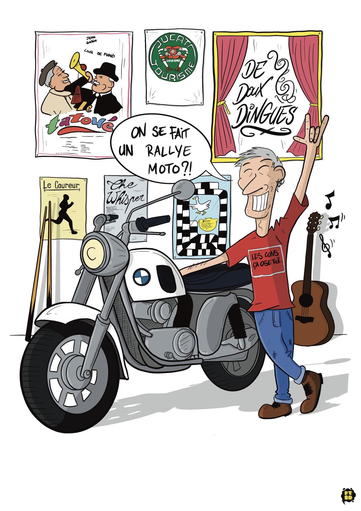 Dessin d'un papa et ses passion pour son cadeau de ses 60 ans.