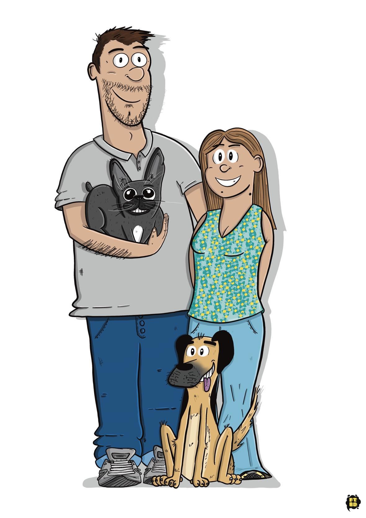 Affiche personnalisé de Jennifer pour Julien, un portrait de famille !